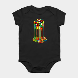 Melting Rubiks Cube Baby Bodysuit